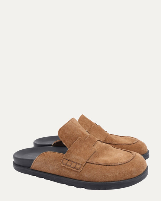 Suede Loafer Mules