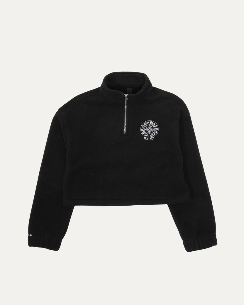 Fleece Horseshoe Logo Half Zip Cropped Sweatshirt