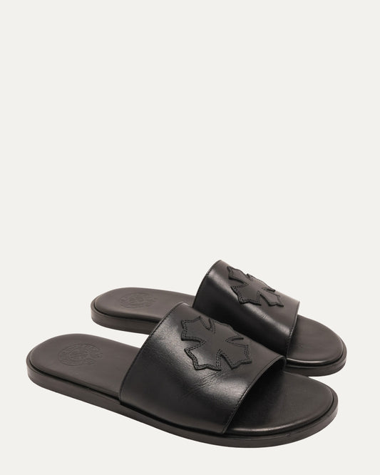 Cross Patch Leather Sandals