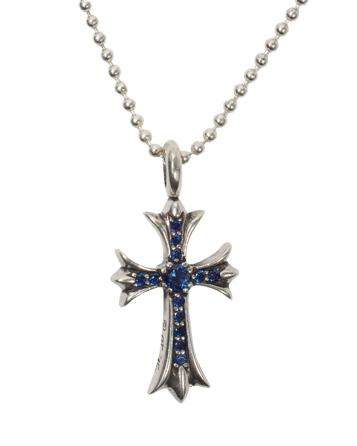 Sapphire Cross Pendant w/ Chain