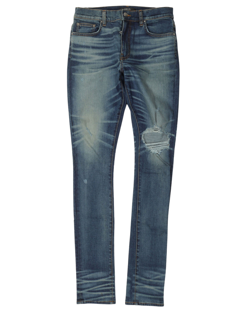 Knee Rip Sand Fade Jeans