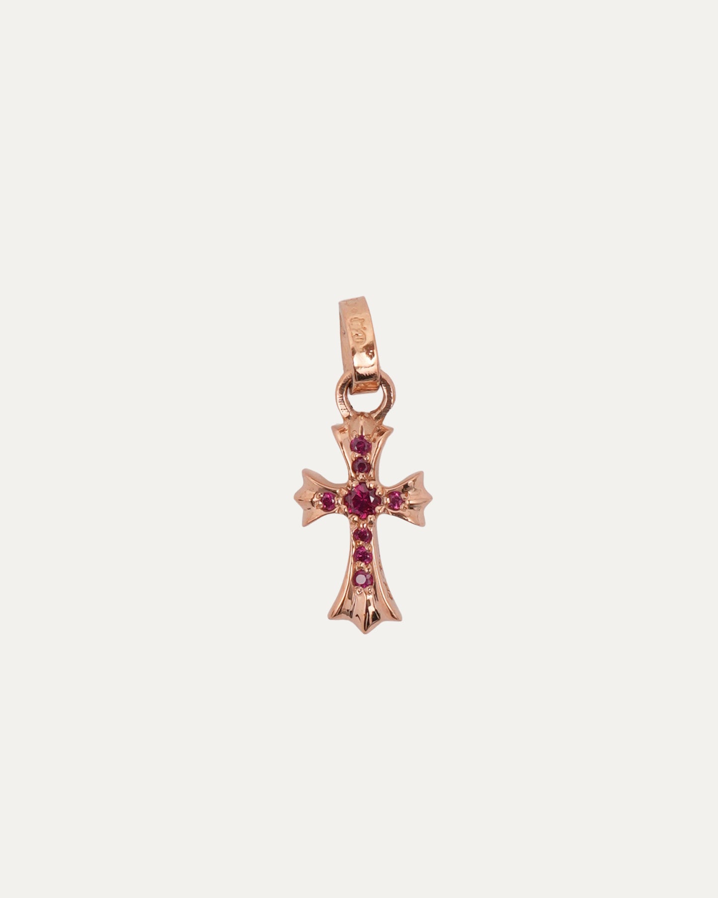 Gold Pink Sapphire Baby Fat Pendant