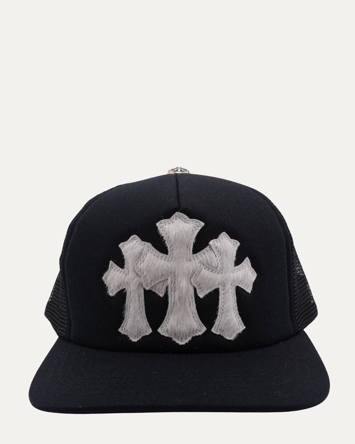 Pony Hair Cemetery Cross Patch Trucker Hat