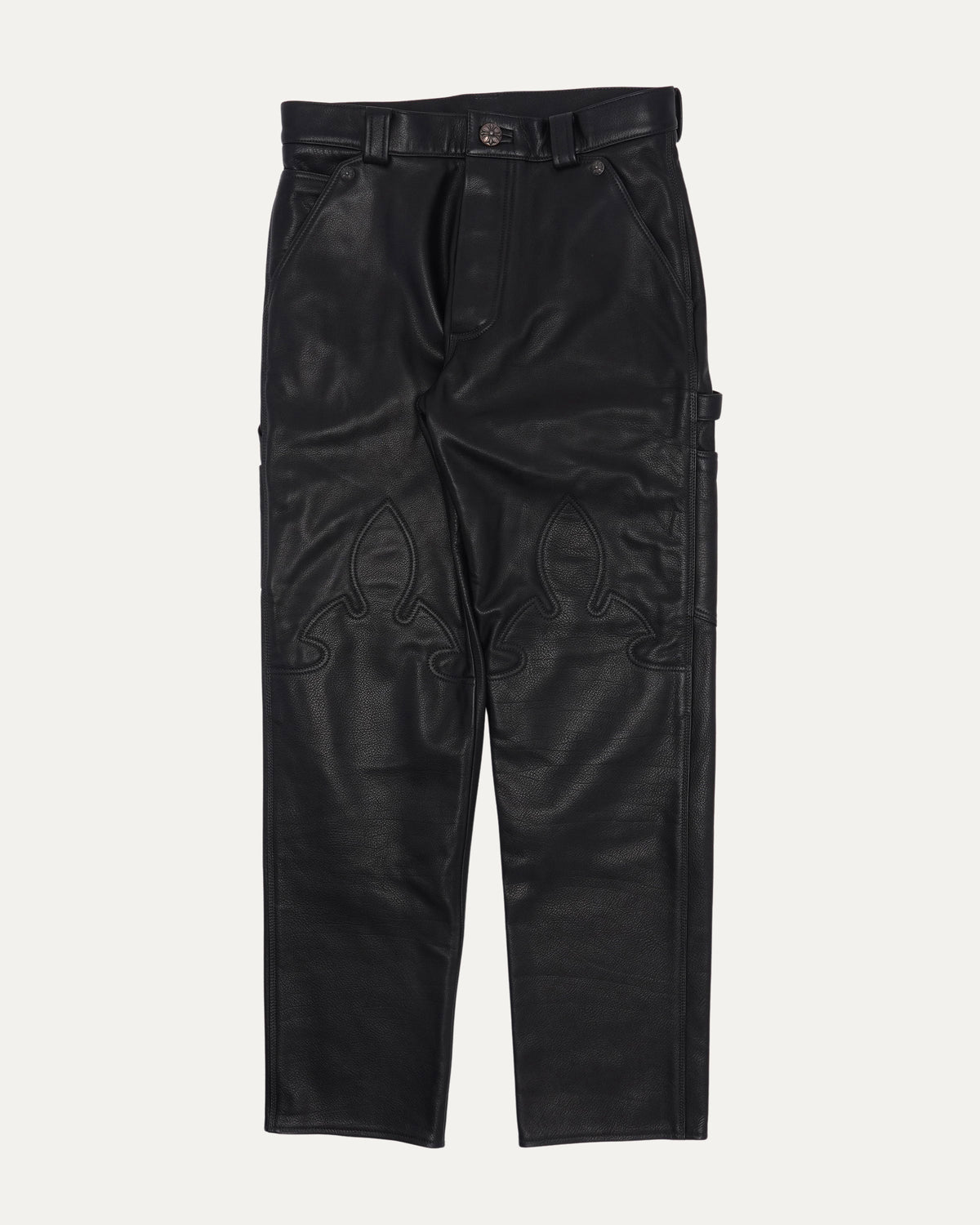Fleur Knee Leather Carpenter Pants
