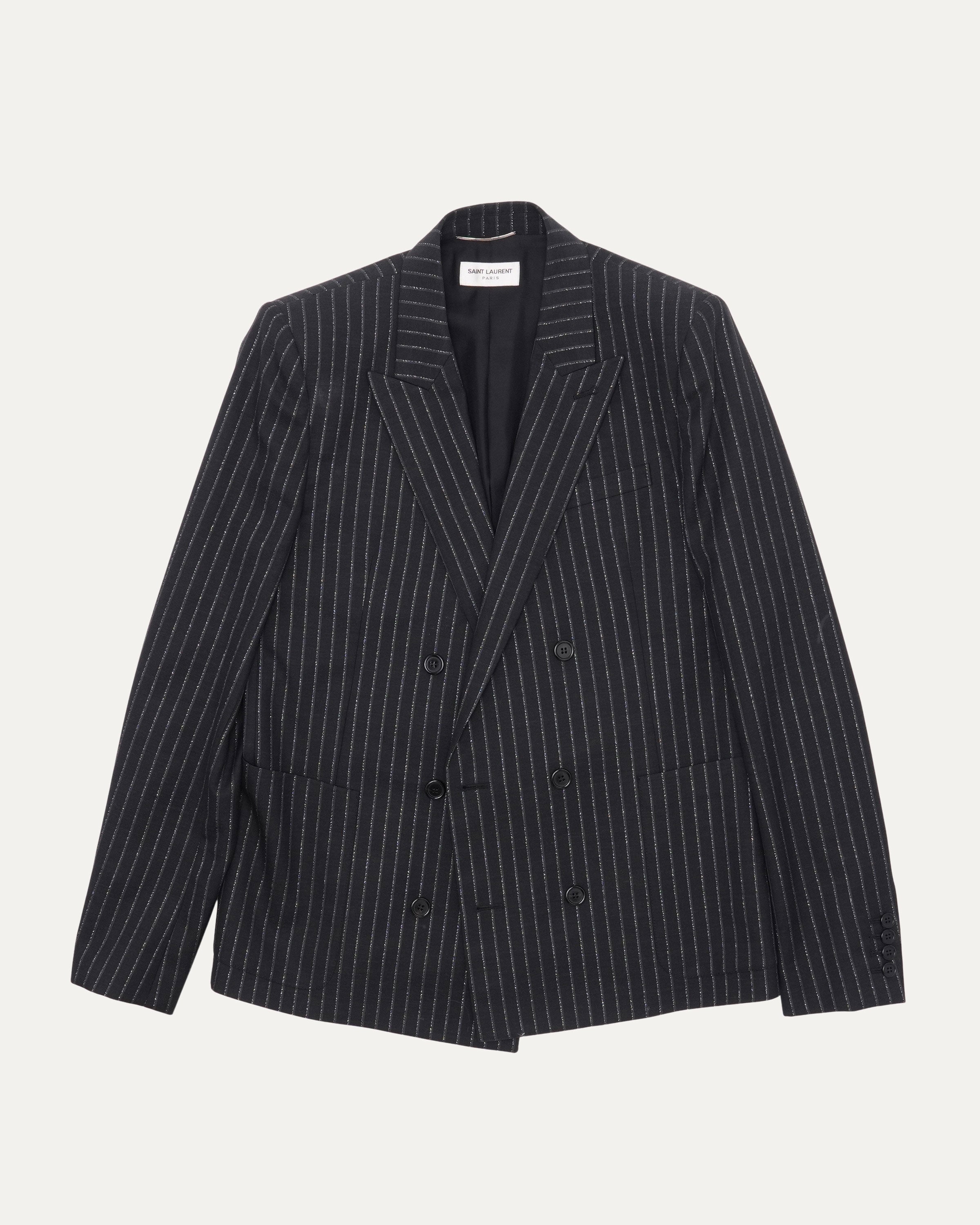 Saint Laurent Pinstripe Double Breasted Jacket – Justin Reed