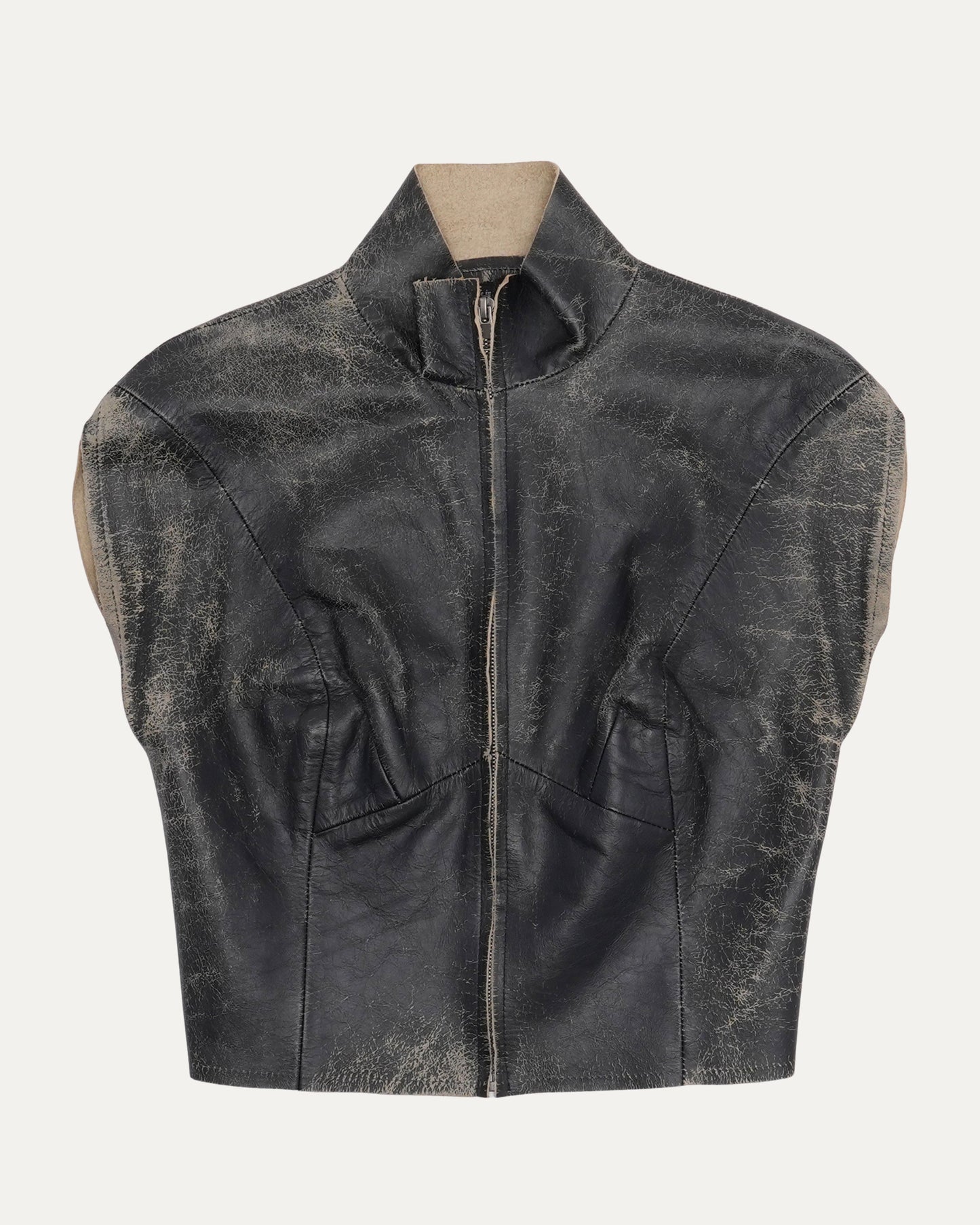 Leather Zip Up Top