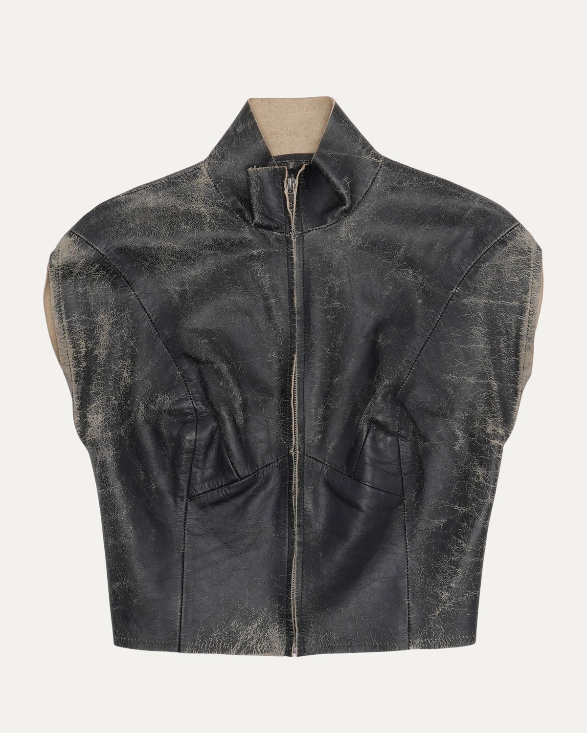 Leather Zip Up Top