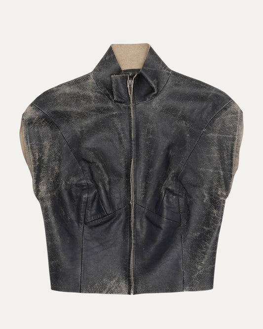 Leather Zip Up Top