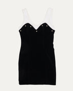 Two-Tone Velvet And Cotton Dress