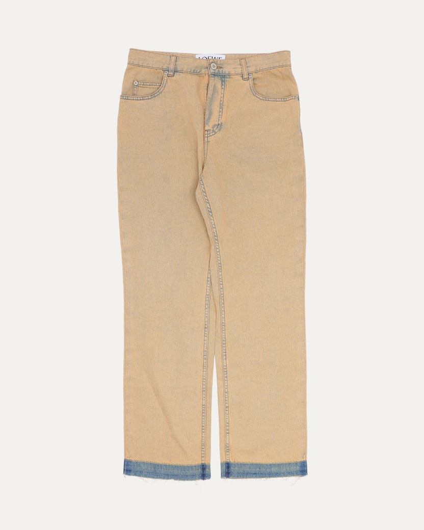 Raw-Hem Dyed Jeans