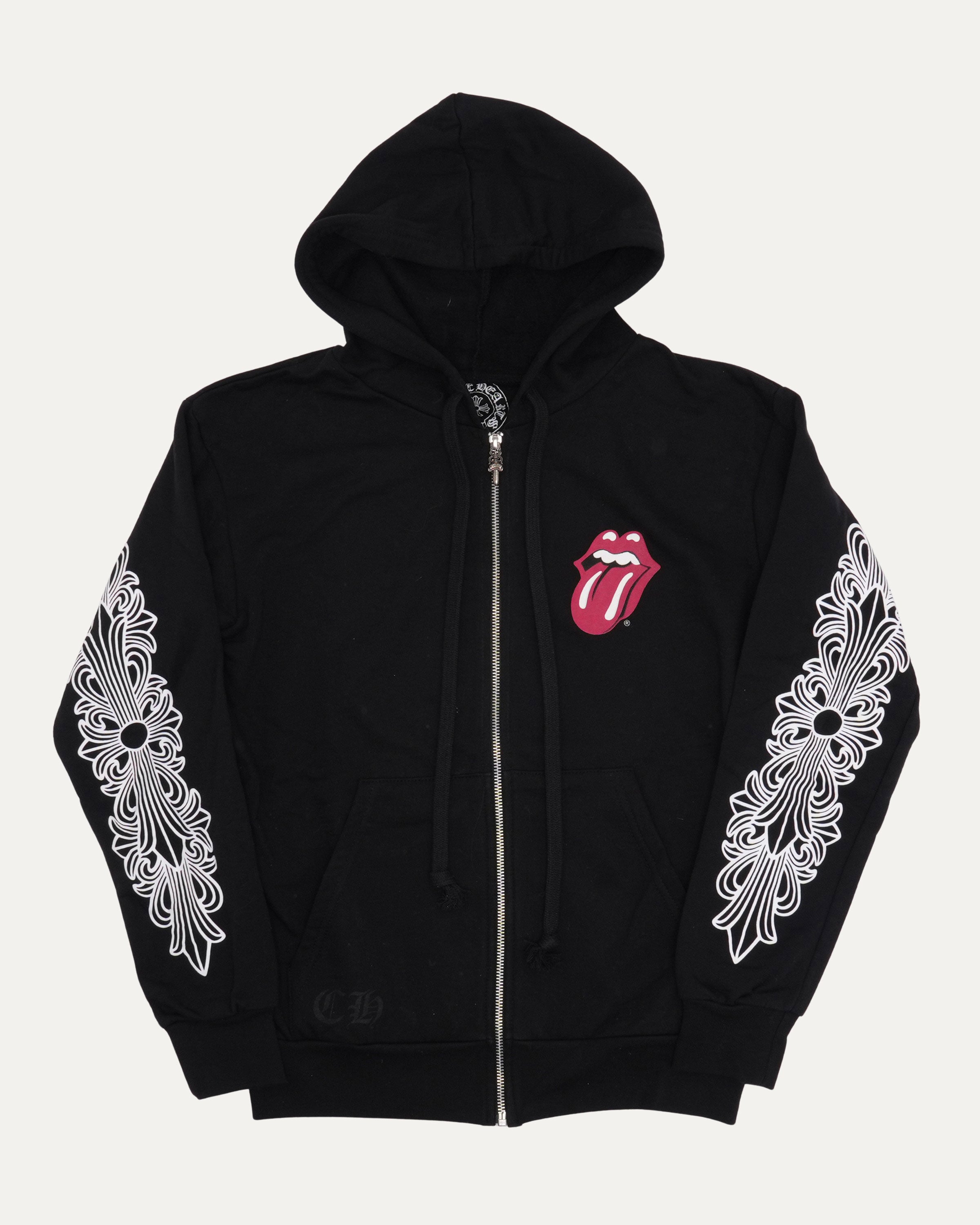Chrome Hearts Rolling Stones Horseshoe Logo Zip Up Hoodie – Justin