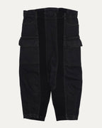 Waxed Drop Crotch Cargo Shorts