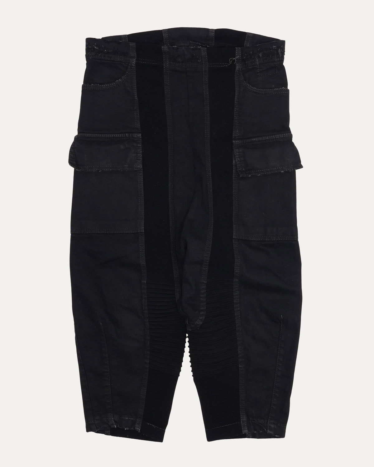 Waxed Drop Crotch Cargo Shorts
