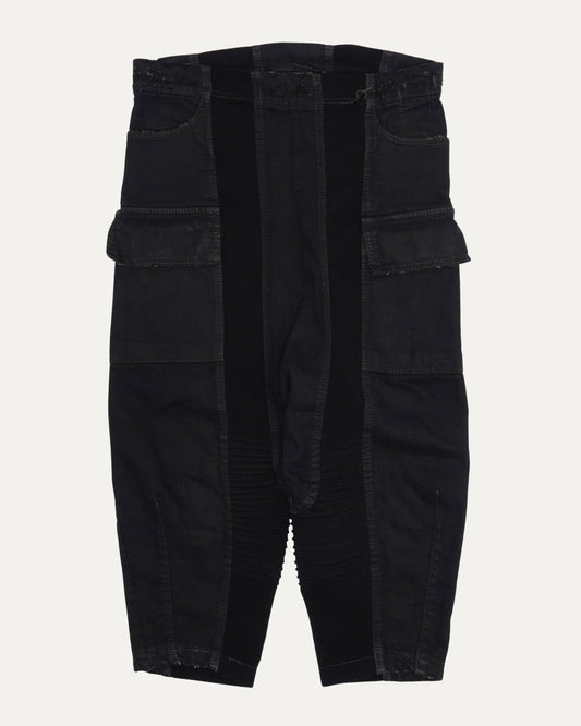 Waxed Drop Crotch Cargo Shorts