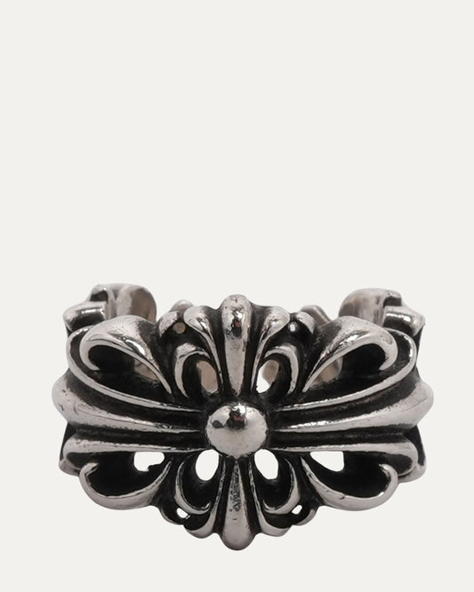 Double Floral Cross Ring