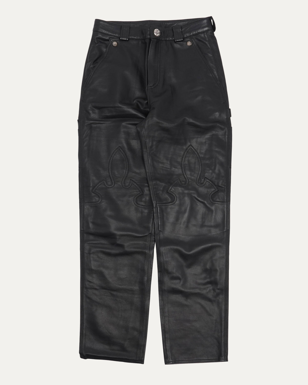 Fleur Knee Leather Carpenter Pants