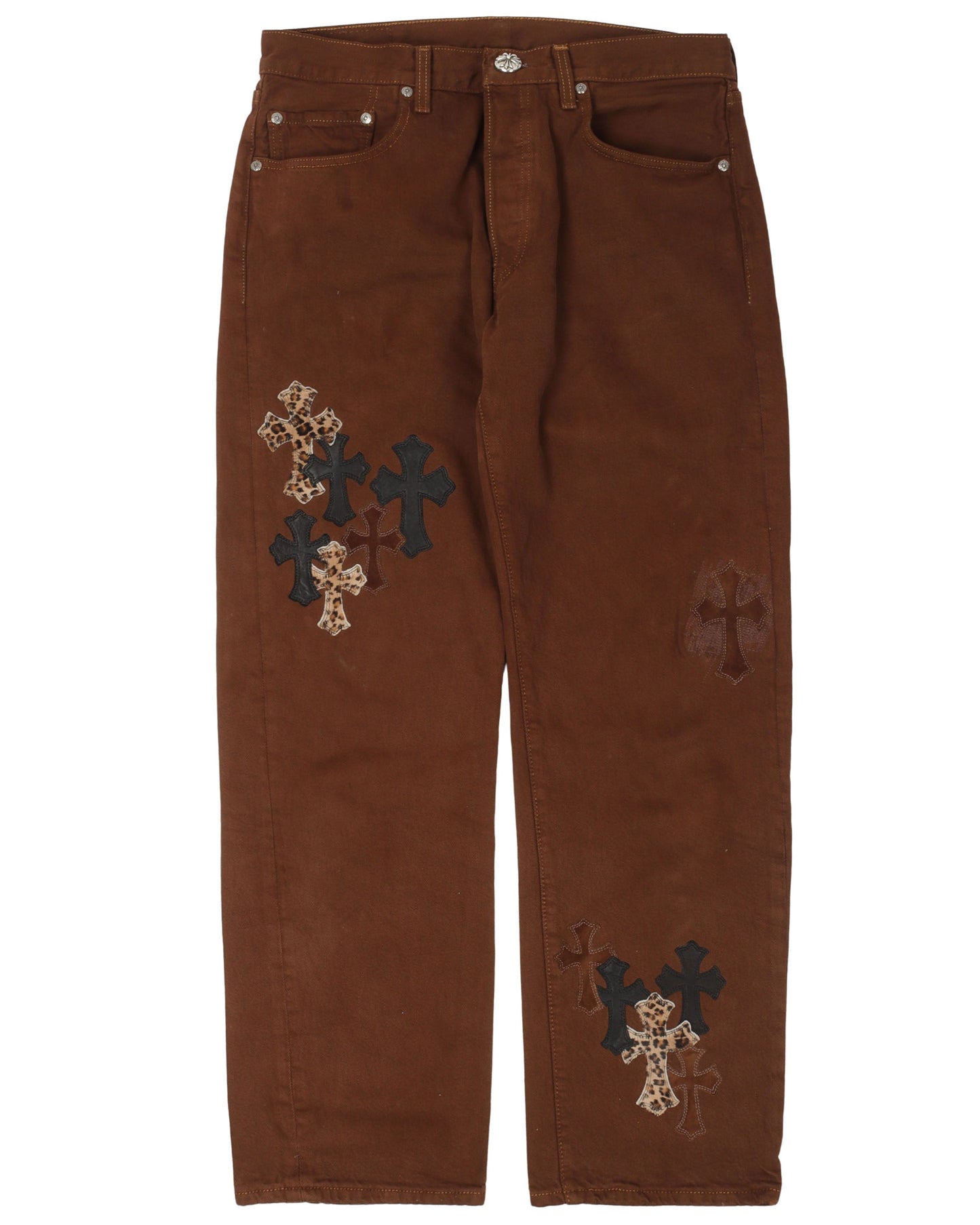 NYFW Leopard Levi's Cross Patch Jeans