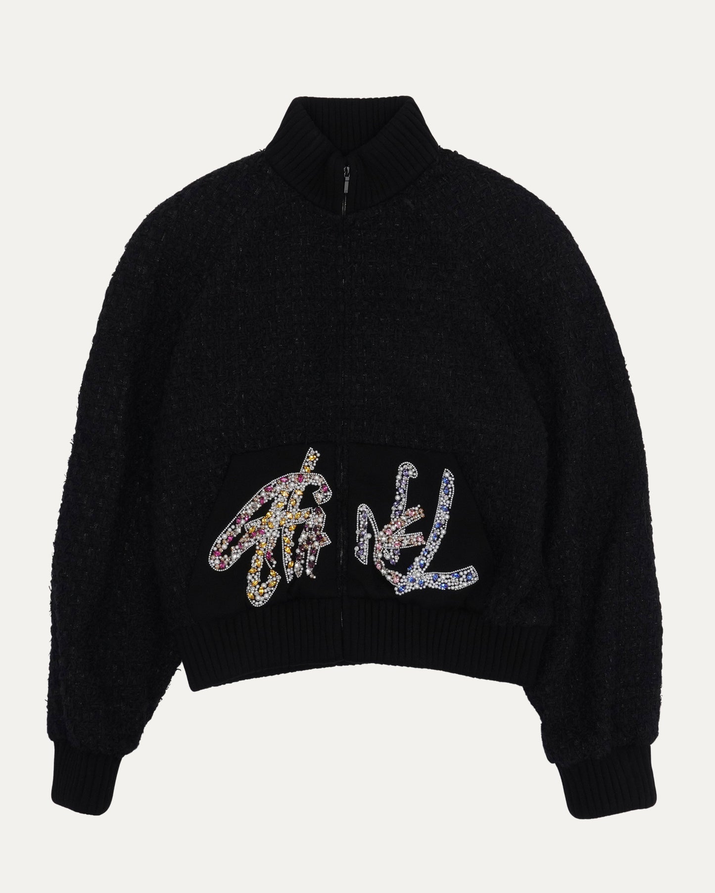 Tweed Crystal Embellished Blouson