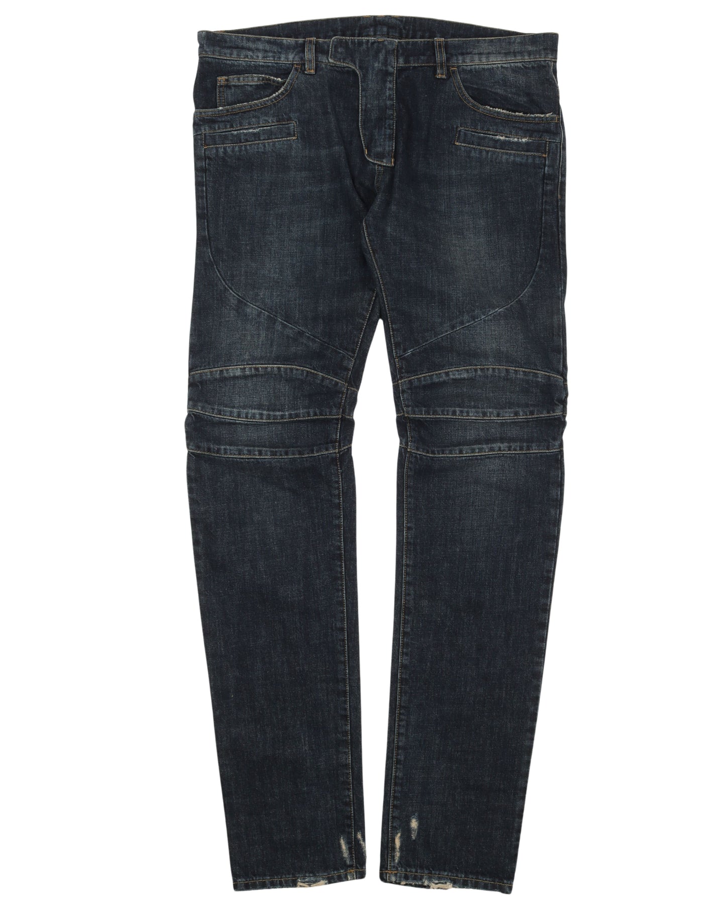 Raw Denim Biker Pants