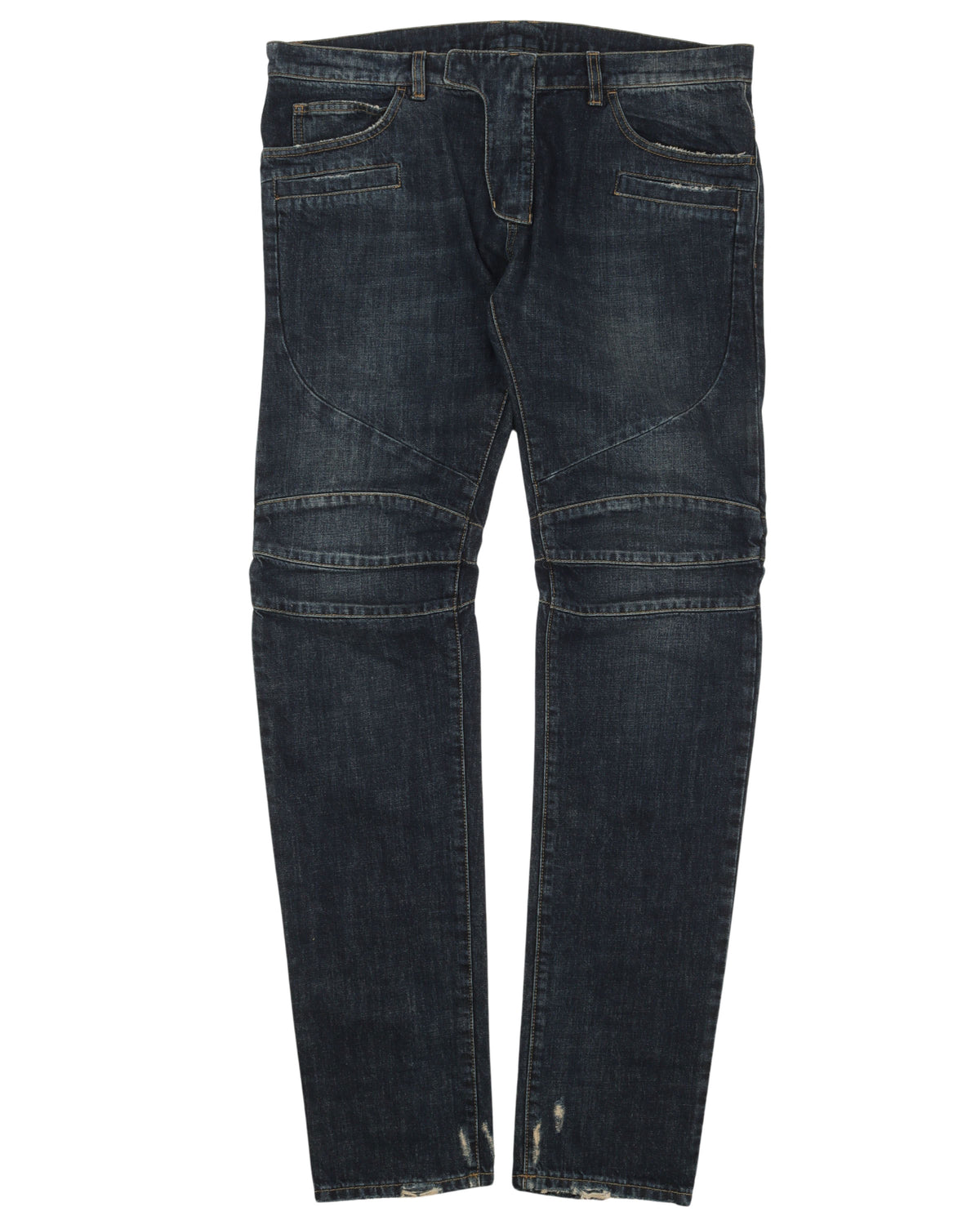 Raw Denim Biker Pants