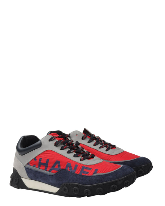 Suede and Nylon Sneaker