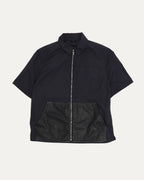 Nylon and Leather Sedated Zip Shirt