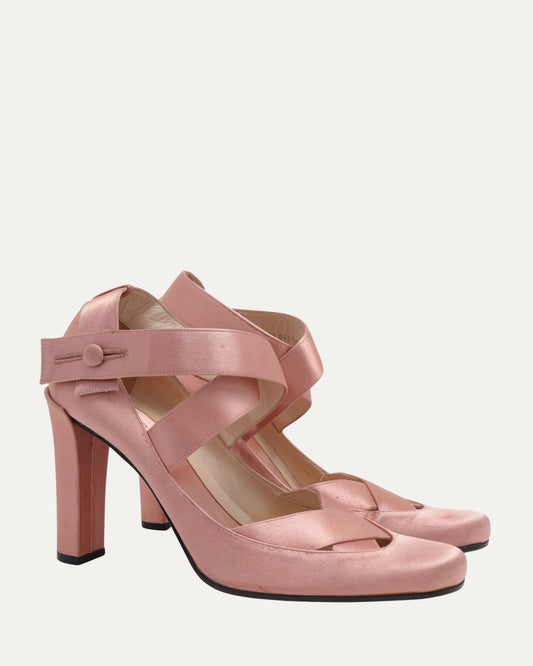 Tom Ford Era FW 2001 Satin Ballerina Mary Jane Heels