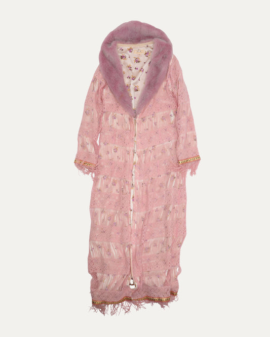 Layered Fur Trim Coat