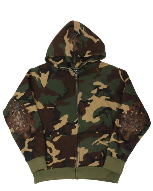 Camouflage Cross Patch Thermal Hoodie