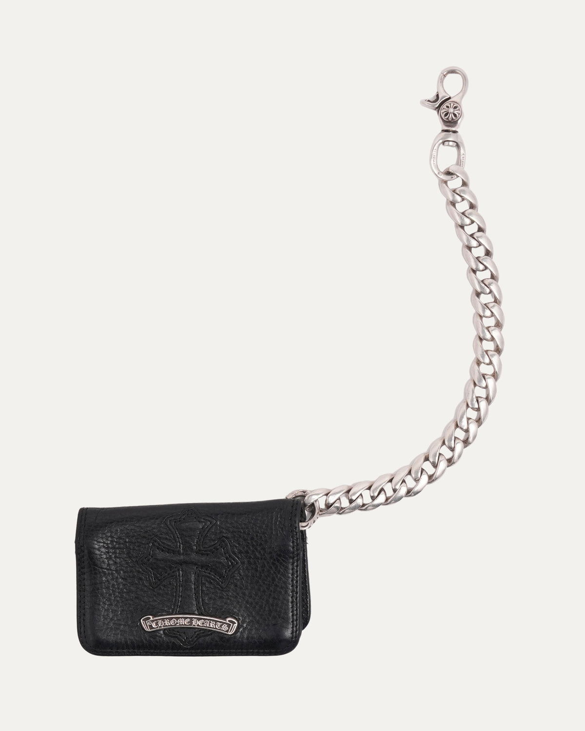 Cross Patch Bifold Wallet with Cuban Link Chain