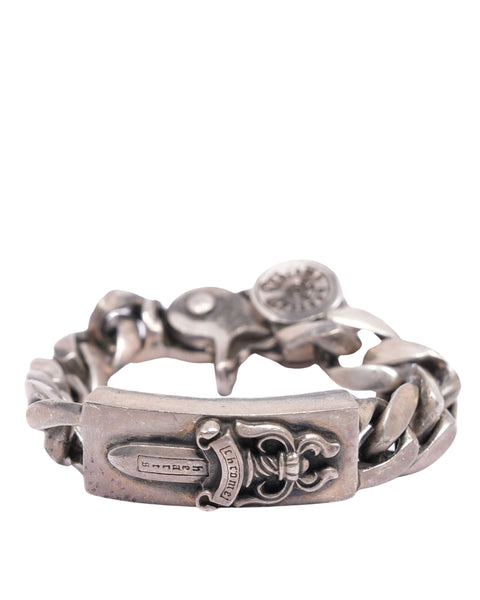 ＋CHROME HEARTS＋ DAGGER CROSS ID ブレスレット FANCY CHAIN Authentic [Chrome Hearts] DAGGER ID BRACELET WITH FANCY