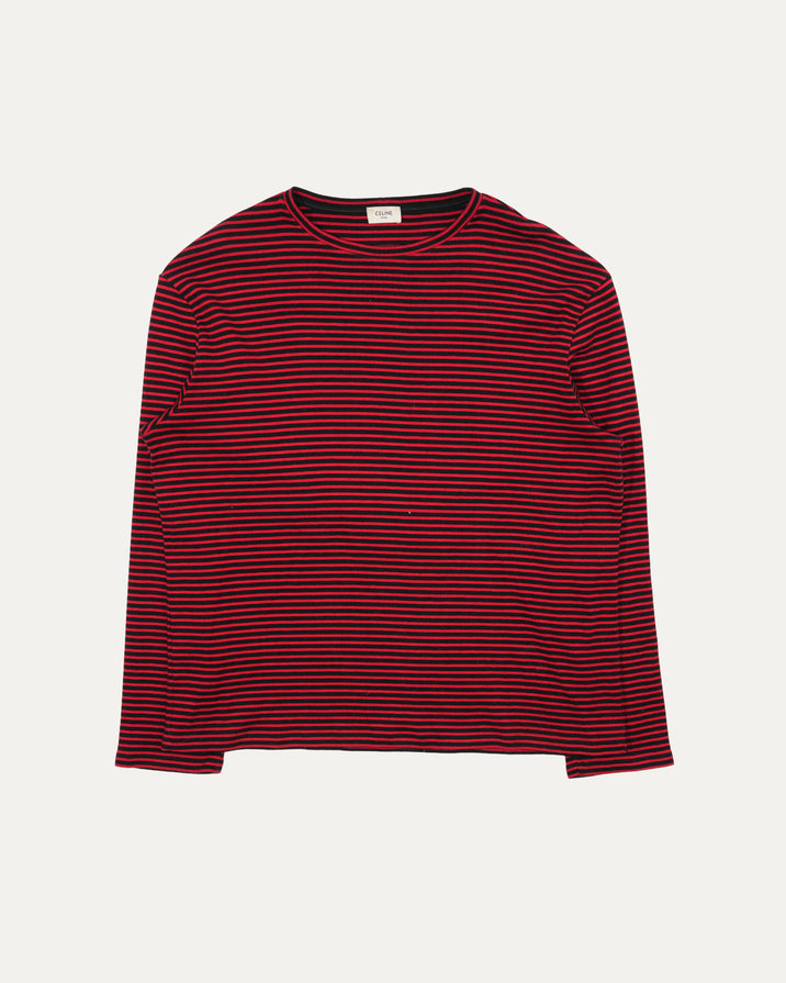 Knit Striped Long Sleeve T-Shirt