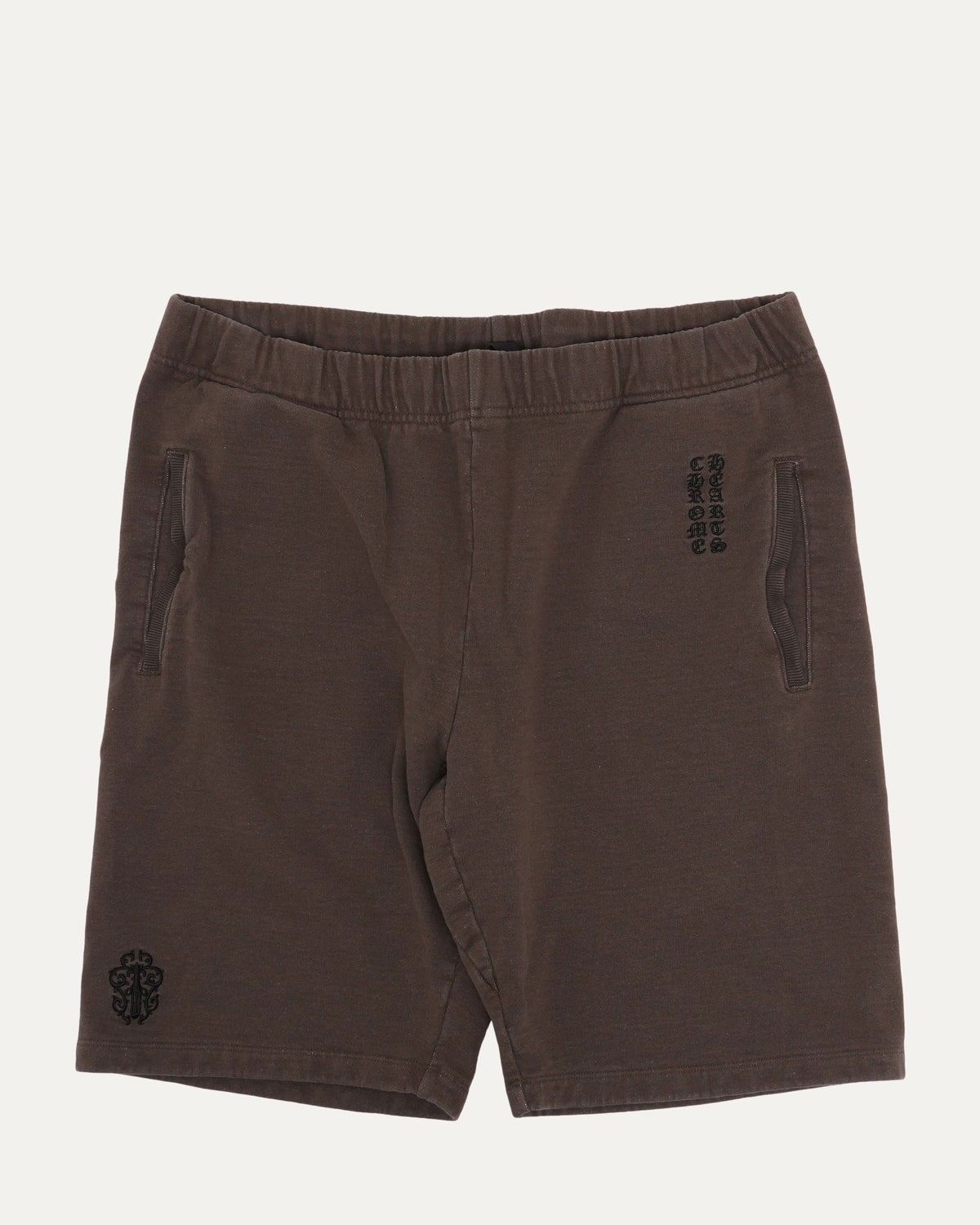Embroidered Vertical Logo Sweat Shorts