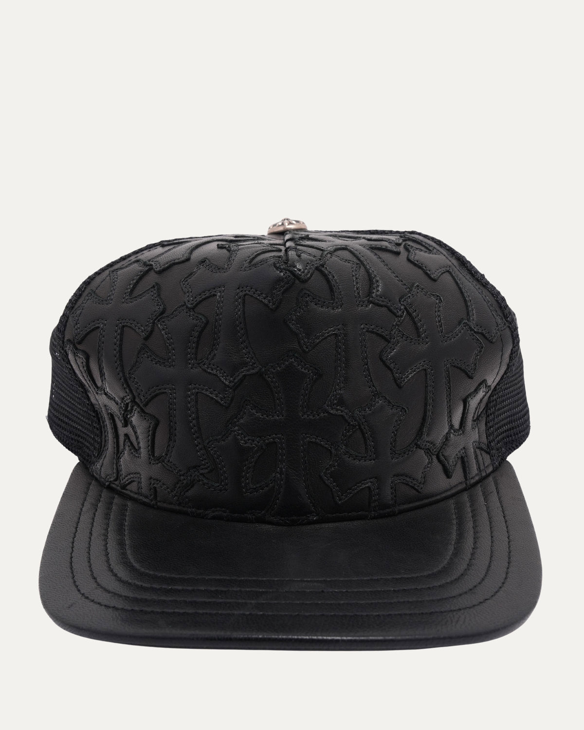 Leather Cross Patch Trucker Hat