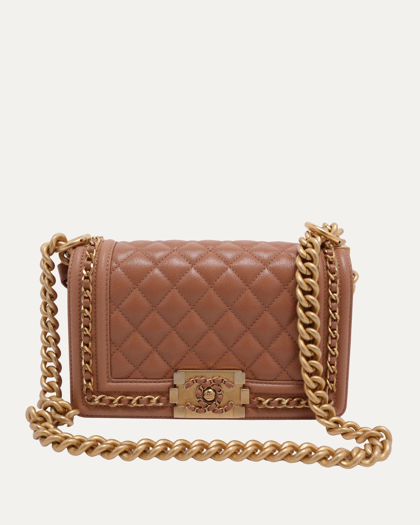 Small Chain Around Quilted Boy Bag