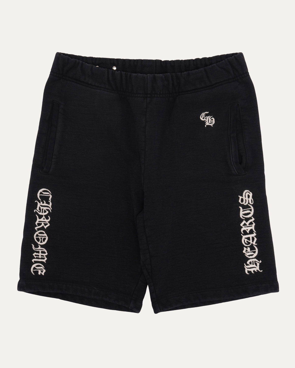 Embroidered Spell Out Slow Ride Sweat Shorts