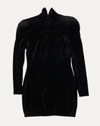 Turtleneck Velour Mini Dress