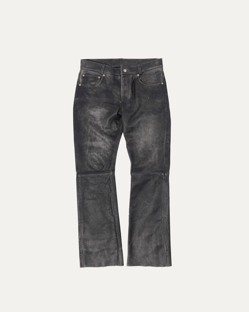 SS24 Leather Flare Jeans