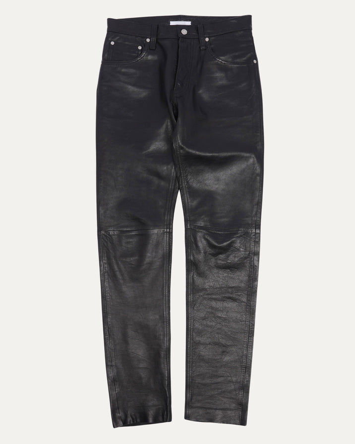 Leather Slim 5 Pocket Pants