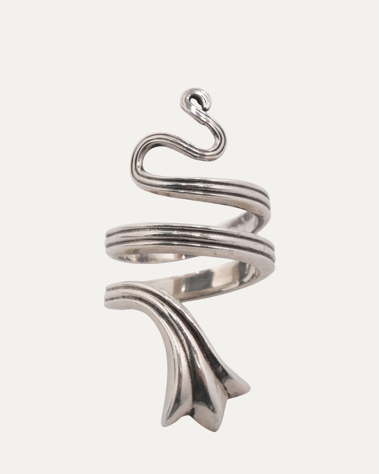 Cross Tail Snake Ring
