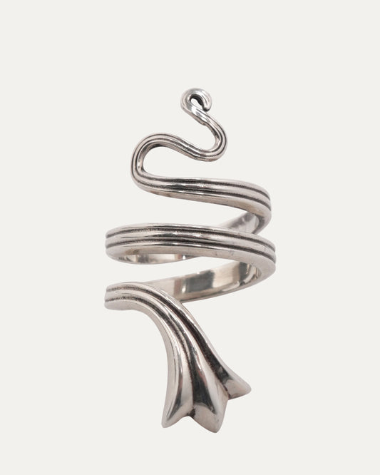Cross Tail Snake Ring