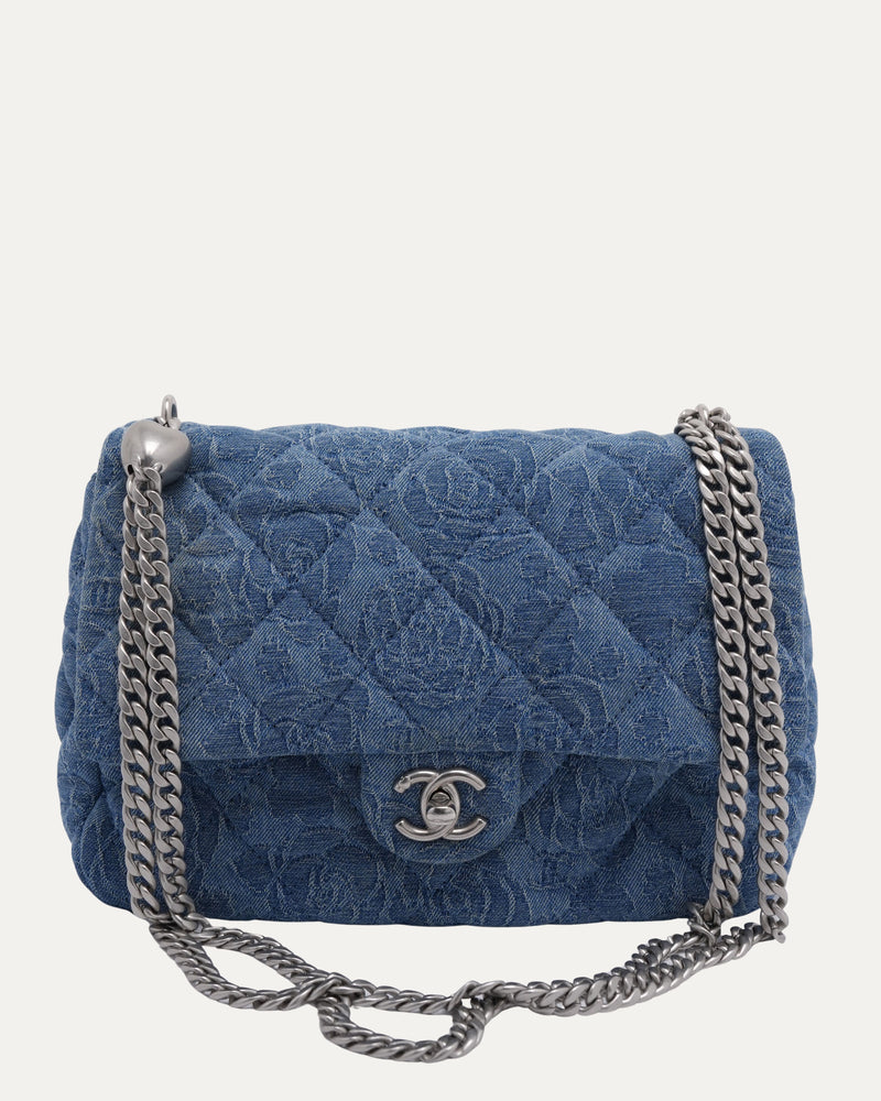 Denim Sweetheart Crush Mini Square Flap Bag