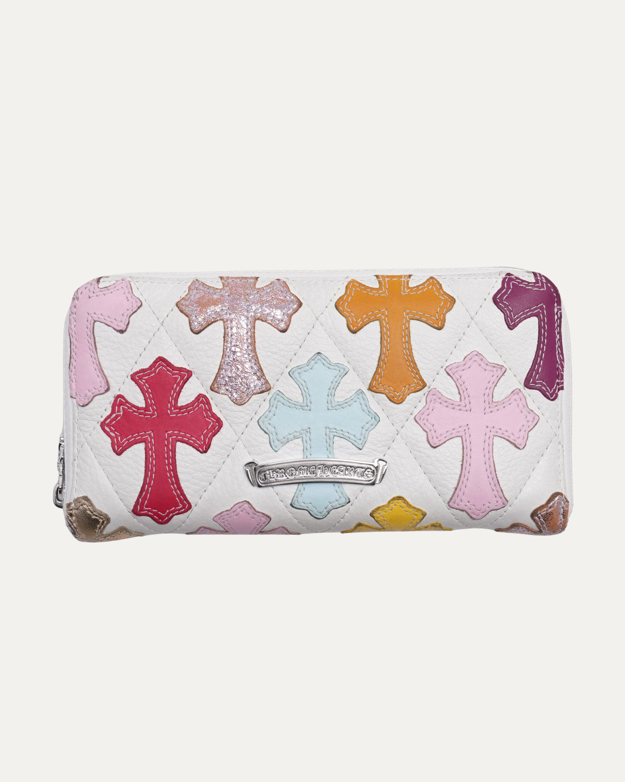 小物 ChromHeartsJUDY WALLET Chrome Hearts Multicolor Cross Patch Zip Wallet – Justin Reed