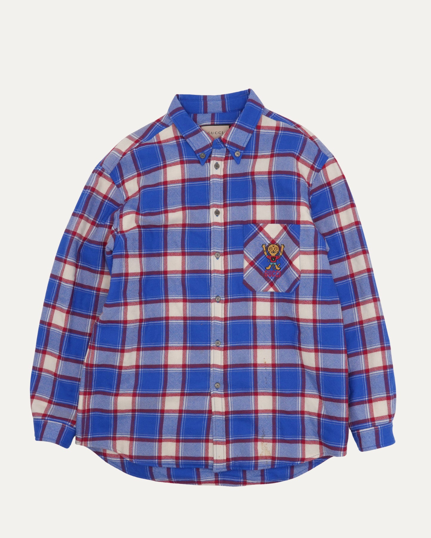 Plaid Embroidered Flannel Shirt