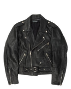 Chess Board Leather Double Rider Jacket