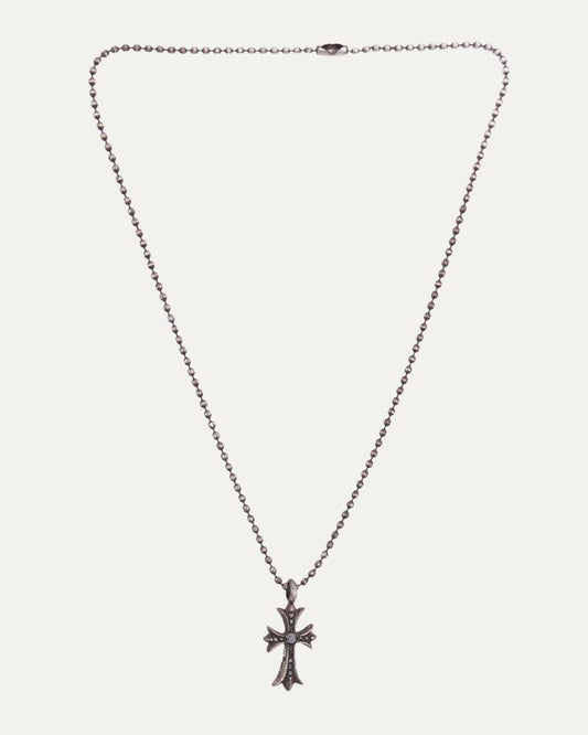 Black Diamond Tiny Fat on Ball Chain Necklace