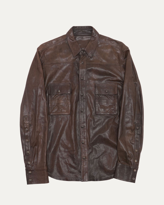Fleur Yoke Leather Military Shirt
