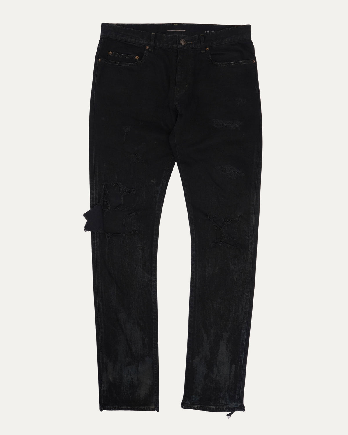 Oil Stain Distressed D02 Jeans