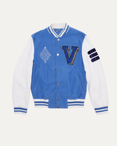 グッドイナフ 3rd VARSITY JACKET　fragment Black and White Louis V & Fragment Varsity Jacket - HJacket
