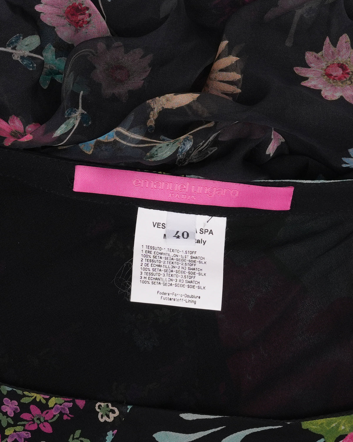 2000s Floral Silk Maxi Skirt With Train